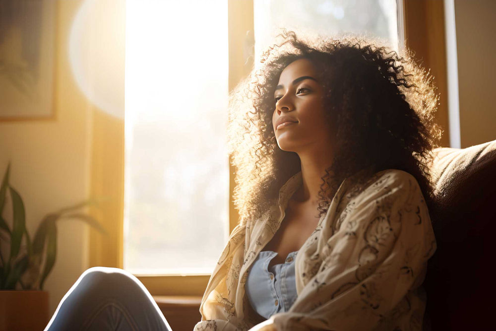 Woman in sweater listens to advice about what to d after drug relapse.
